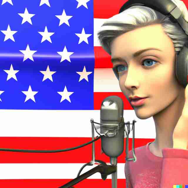 קריינית אמריקאית מיקרופון קריינות