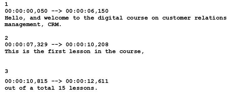 קובץ SRT לדוגמה